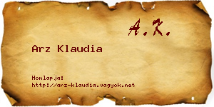 Arz Klaudia névjegykártya