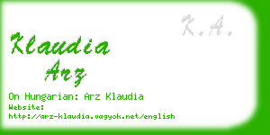 klaudia arz business card